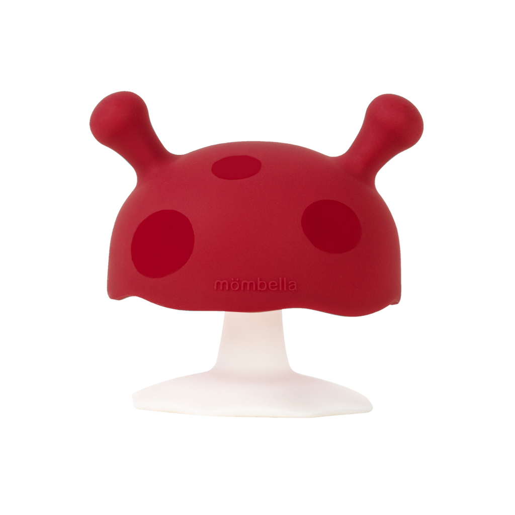 Mombella Mushroom Soothing Teether (Chimney Red)