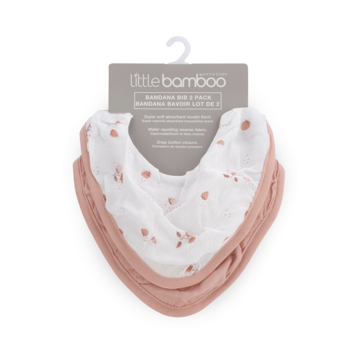Little Linen Muslin Bib 2pk (Dusty Rose)