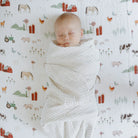 Little Unicorn Cotton Muslin Swaddle (Tan Gingham)