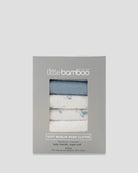 Little Linen Muslin Washcloths 6pk (Retro Blue)