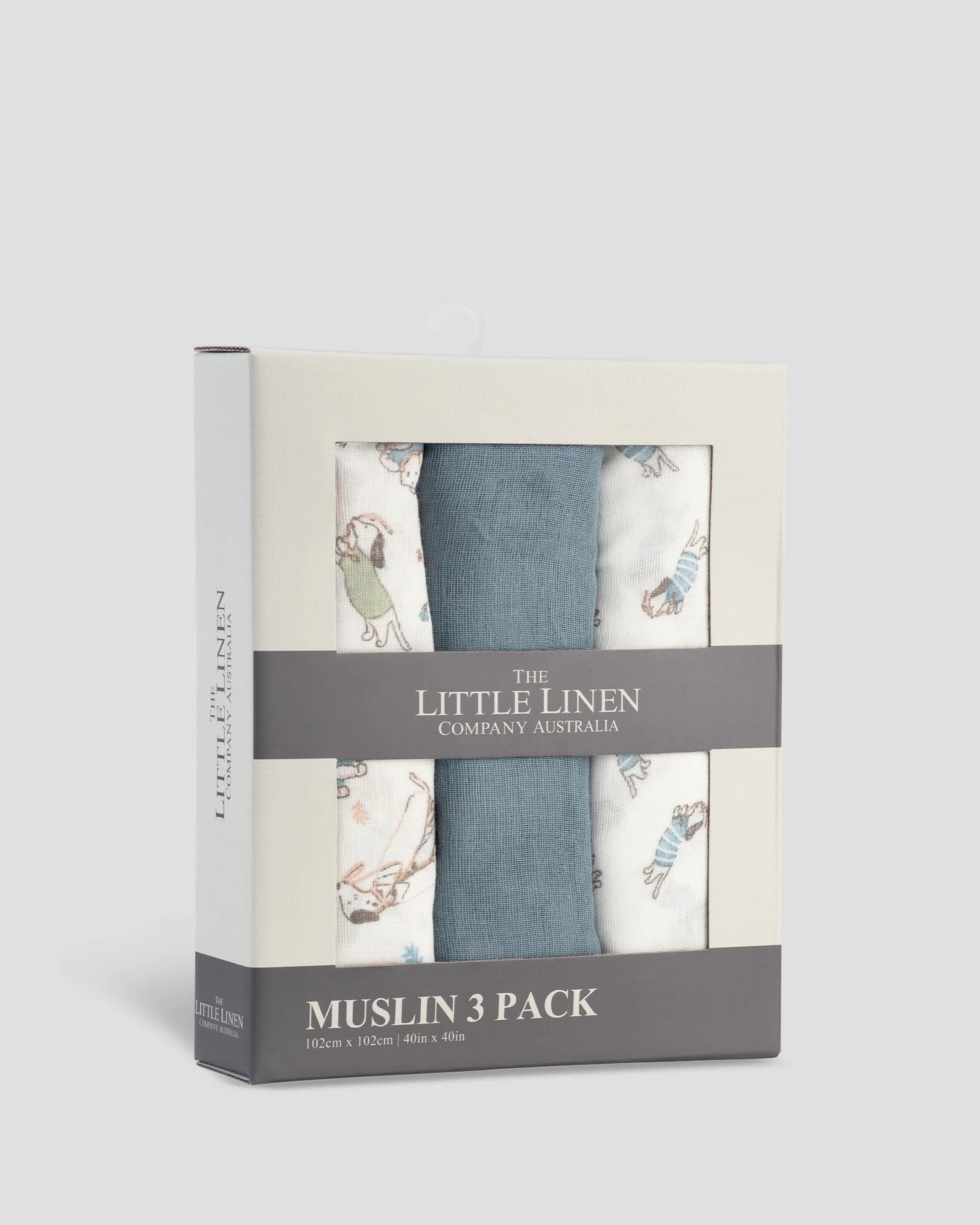 Little Linen Muslin Wrap 3pk (Barklife Dog)