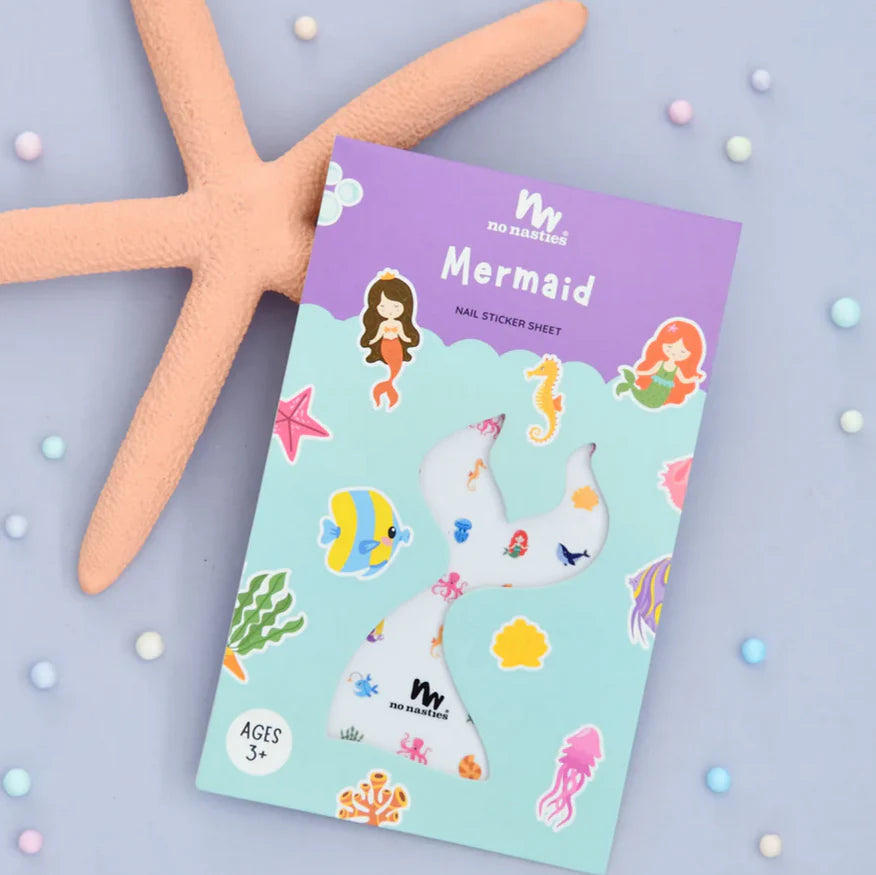 No Nasties Kids Nail Sticker Sheet (Mermaid)