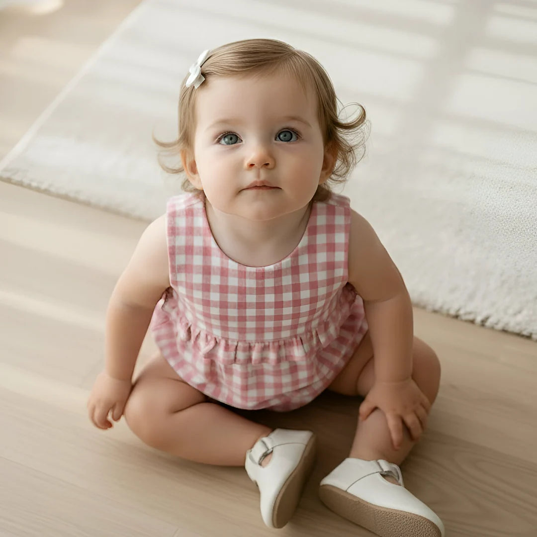 Love Henry Baby Girls Nora Playsuit (Pink Check)