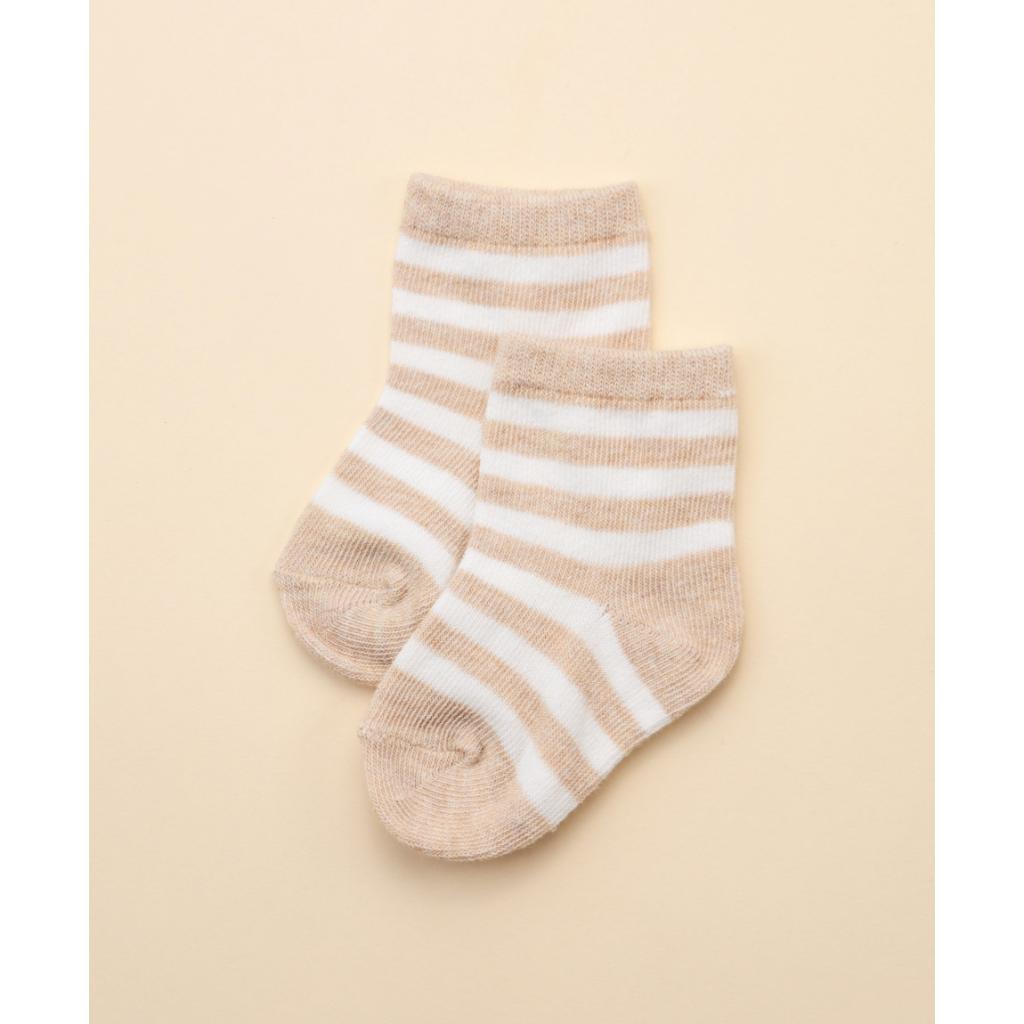 Lummi in Colour Baby Socks (Oat Stripes)