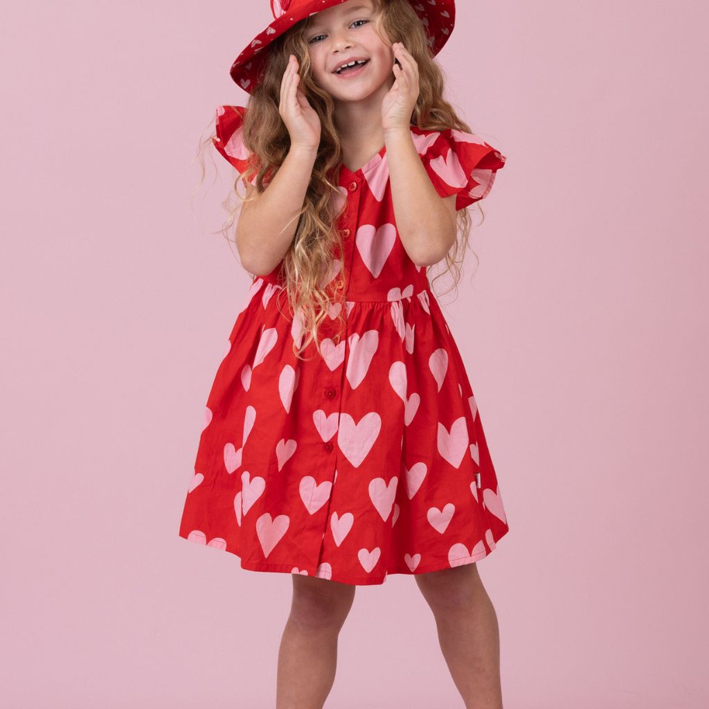oobi astra dress in big heart print 