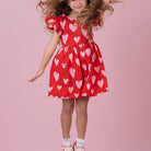 oobi astra dress in big heart print 