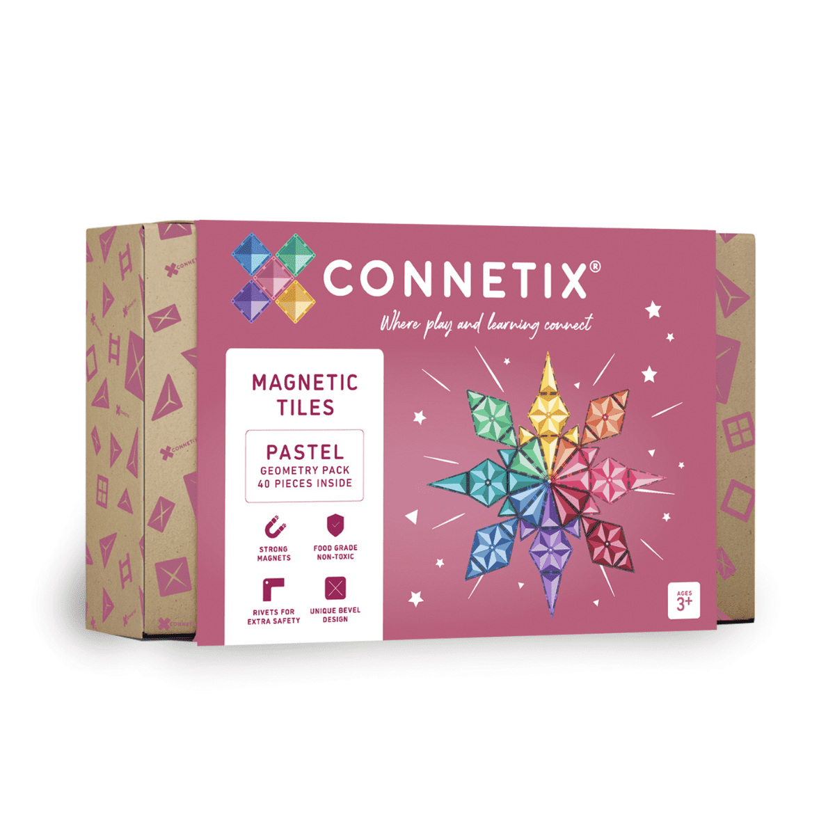 Connetix Tiles 40 Piece Geometry Pack (Pastel)