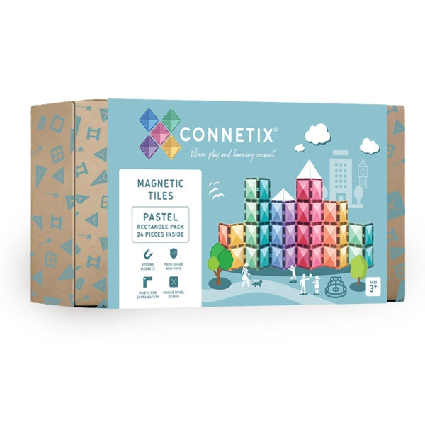 Connetix Tiles 24 Piece Rectangle Pack (Pastel)