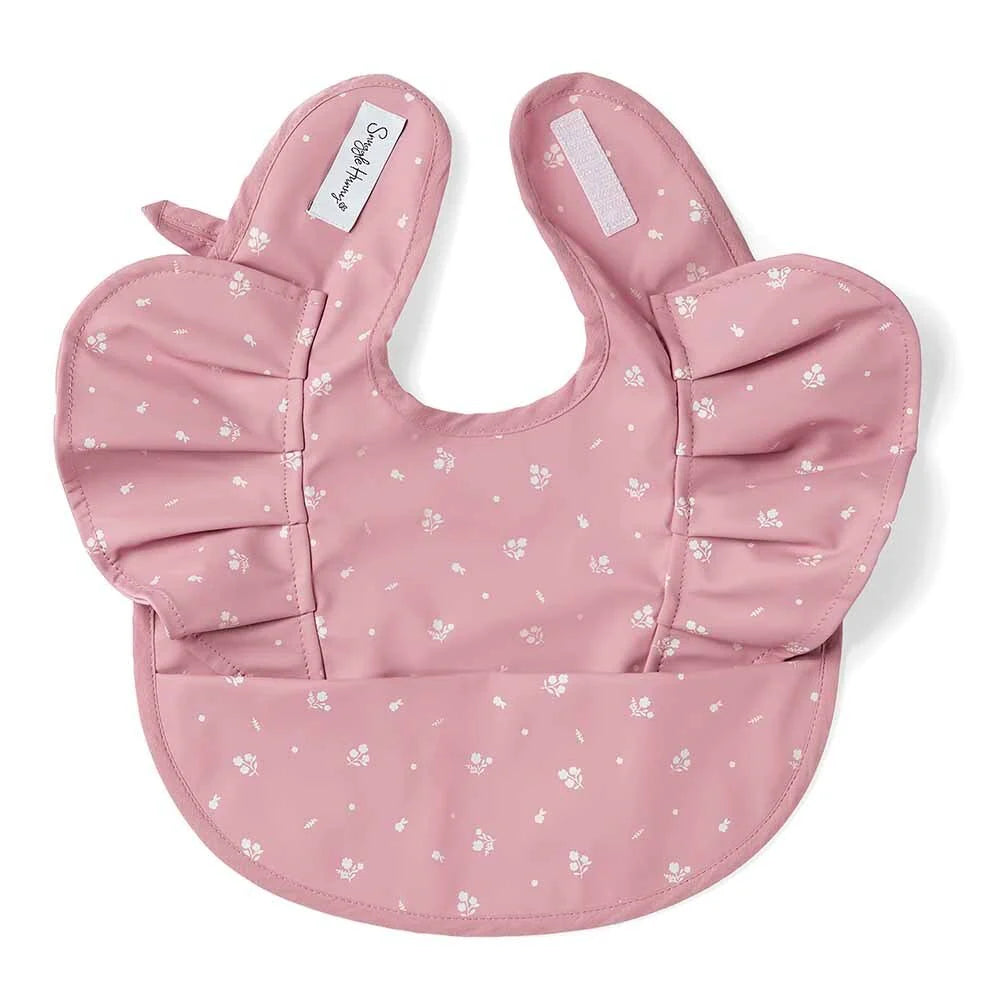 Snuggle Hunny Kids Bib Waterproof (Pink Fleur Frill)