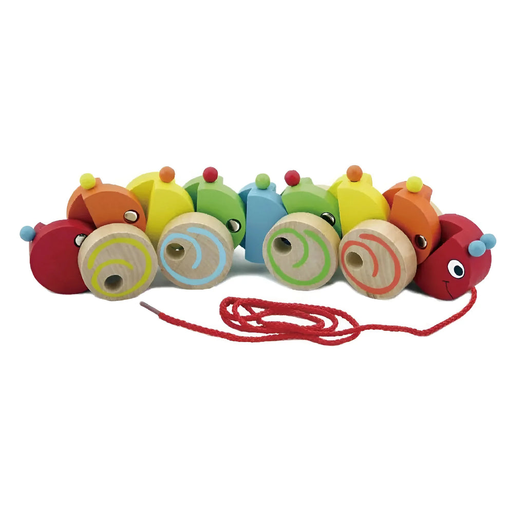 Viga Pull Along Wooden Caterpillar