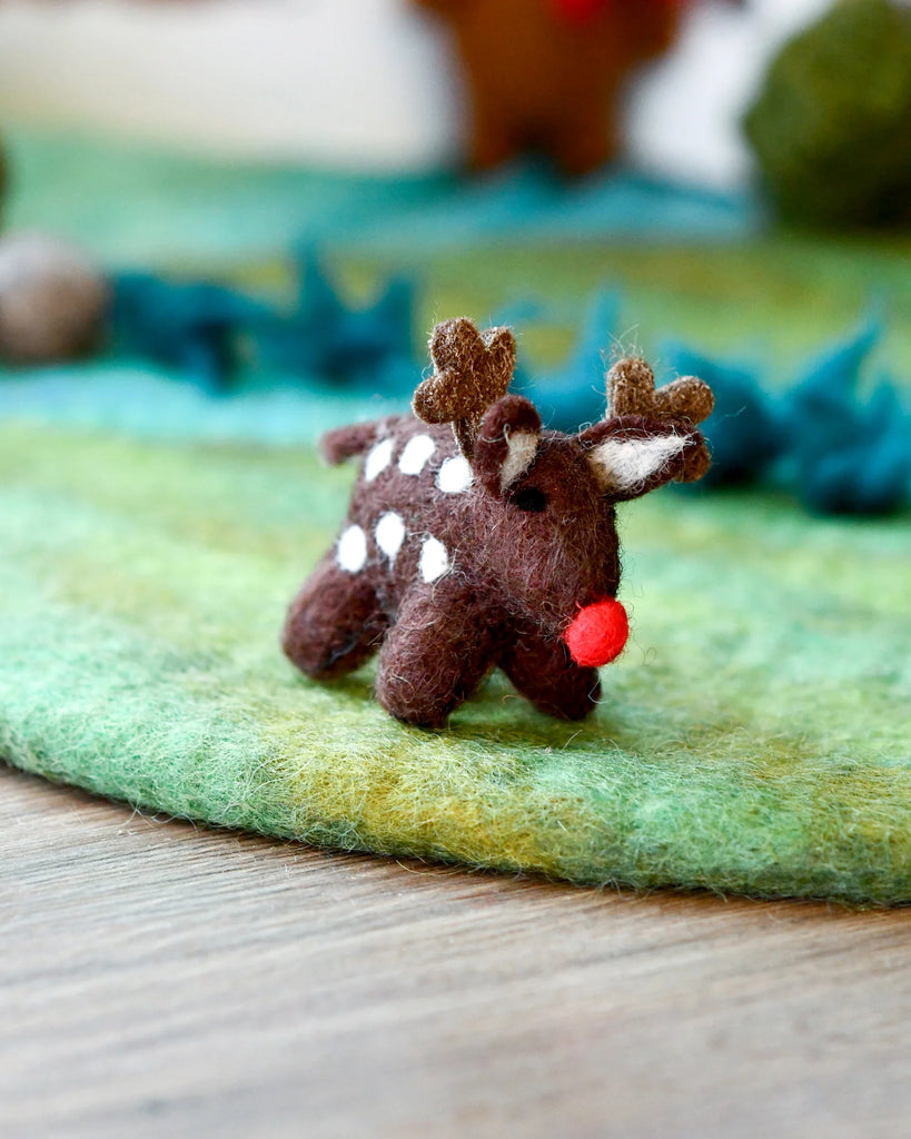 Tara Treasures Felt Small Red-Nosed Reindeer Toy
