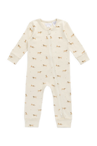 Jamie Kay Organic Cotton Reese Zip Onepiece (Play Ball Cassava)