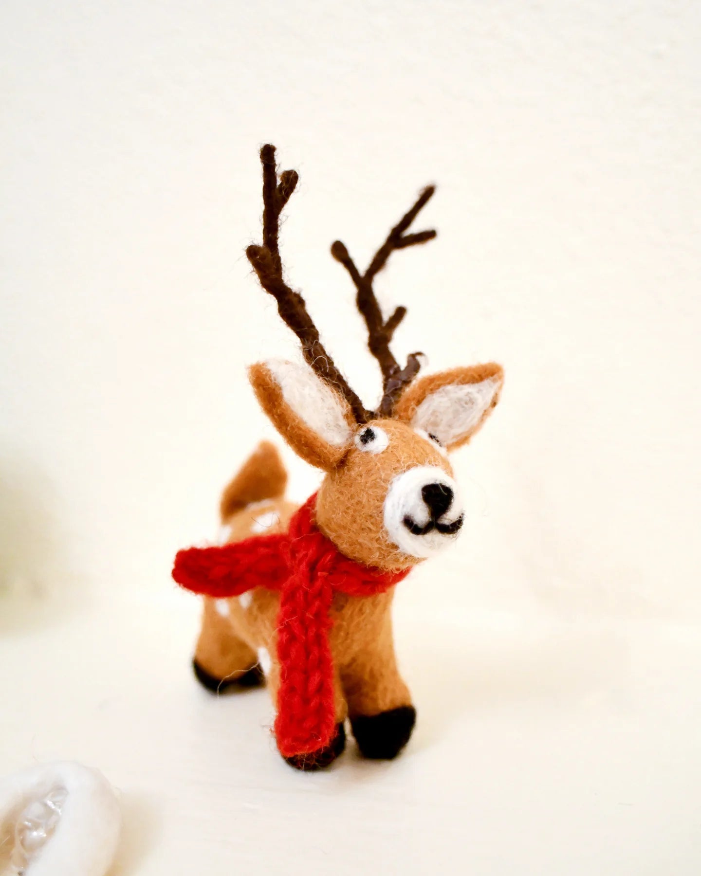 Tara Treasures Felt Reindeer With Red Scarf Toy