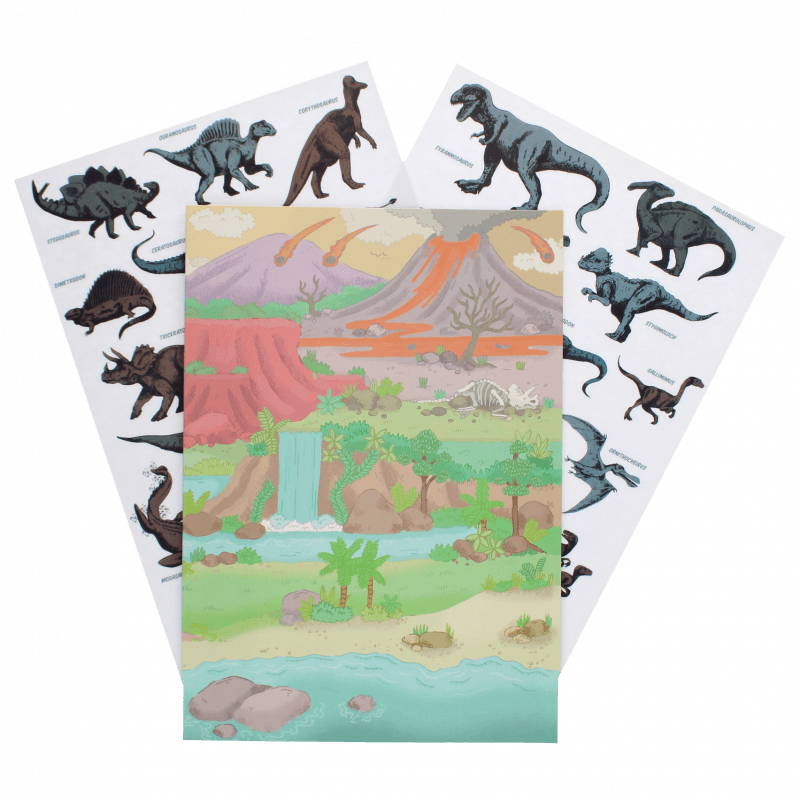 Rex London Reusable Stickers & Scenes (Prehistoric Land)