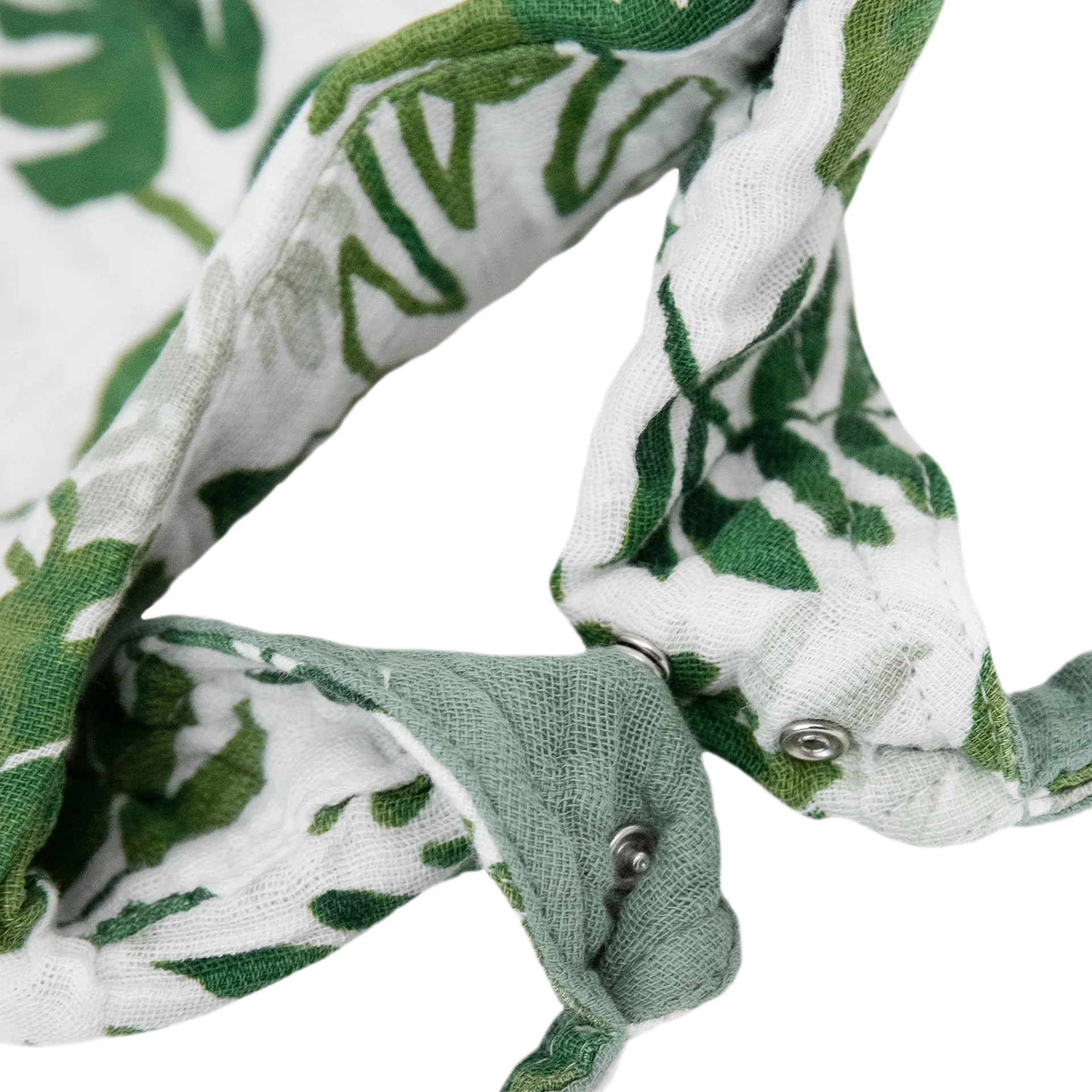 Little Unicorn Cotton Muslin Reversible Bandana Bib (Tropical Leaf)