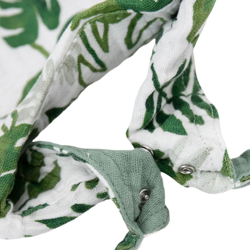 Little Unicorn Cotton Muslin Reversible Bandana Bib (Tropical Leaf)