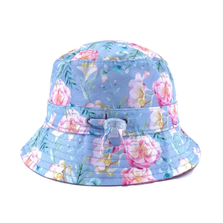 Little Renegade Reversible Bucket Sun Hat (Camellia)