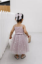 Confetti Kidz Ribbed Tulle Dress (Mauve Butterflies)