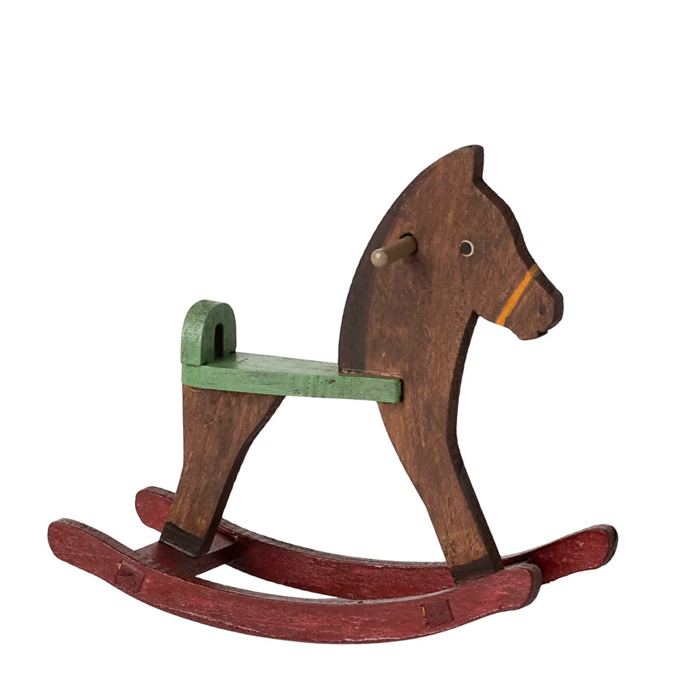Maileg Rocking Horse Mouse (Dark Brown)