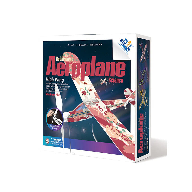 PlaySTEM Rubberband Aeroplane Science (High Wing)