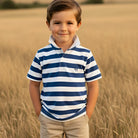Love Henry Boys Rugby Polo Shirt (Blue Stripe)
