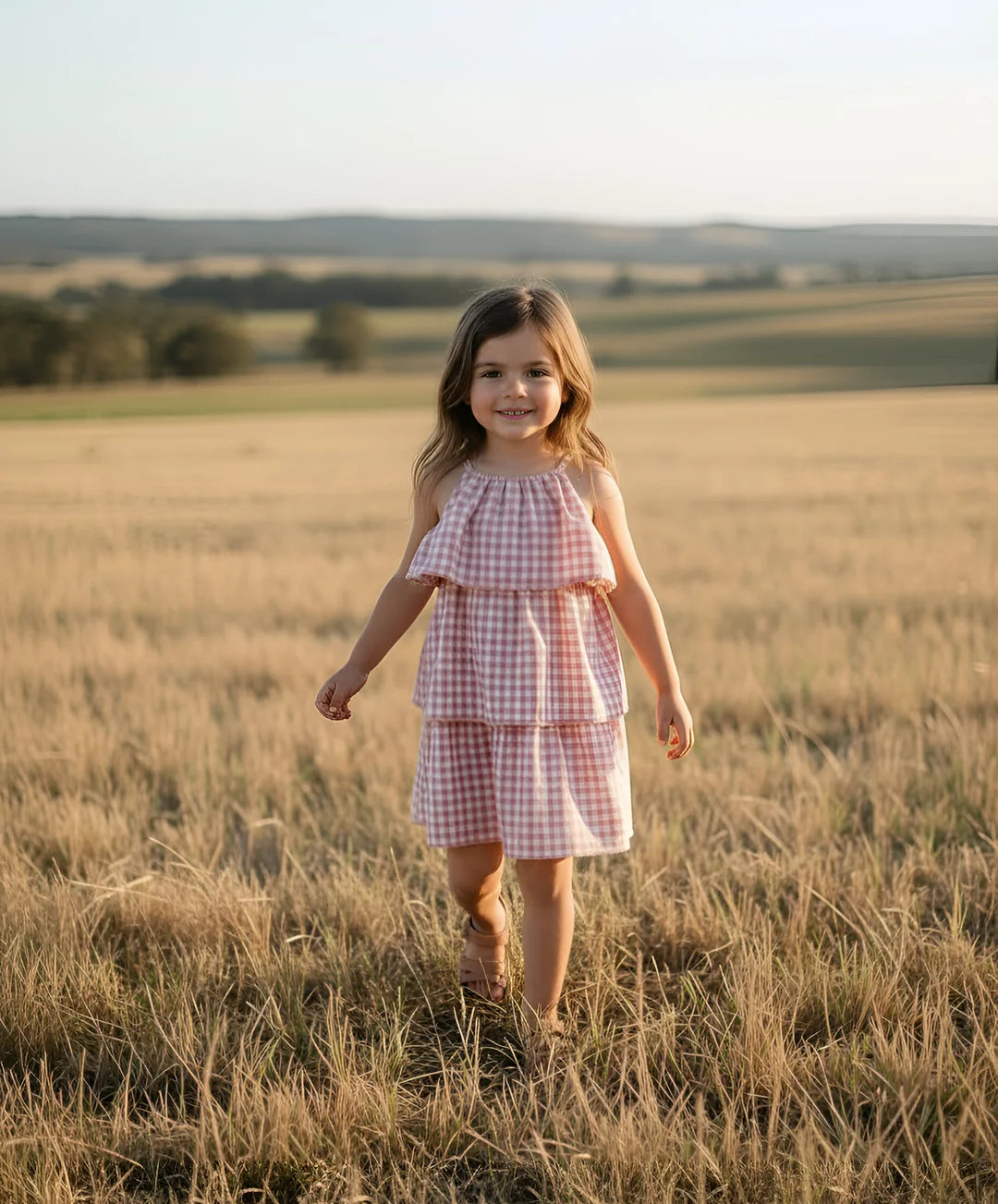 Love Henry Girls Sadie Dress (Pink Check)