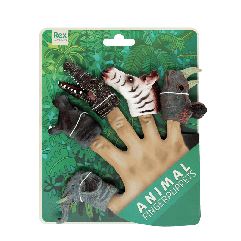 Rex London Animal Finger Puppets Set of 5 (Safari)