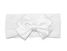 Goody Gumdrops Satin Bow Stocking Baby Headband (White)