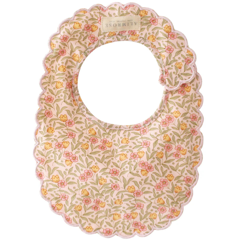 Alimrose Scallop Baby Bib (Blossom Lily Pink)