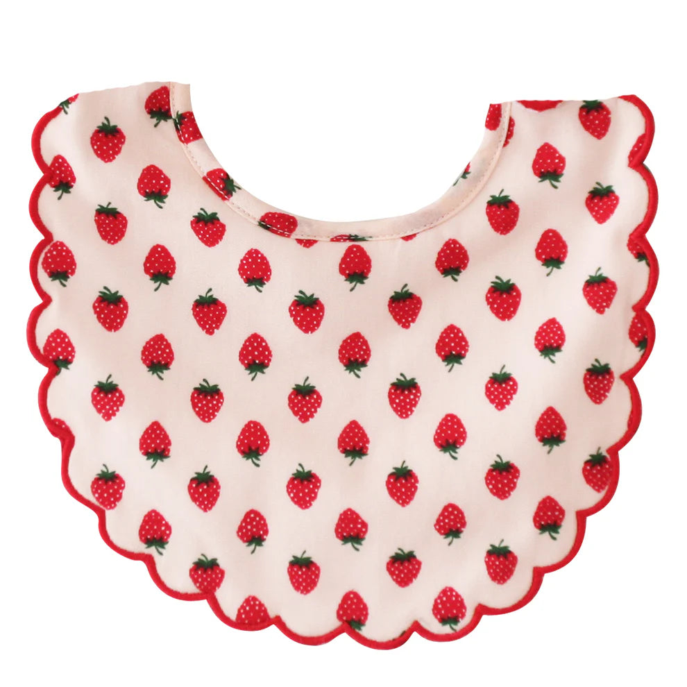 Alimrose Scallop Baby Bib (Strawberries)