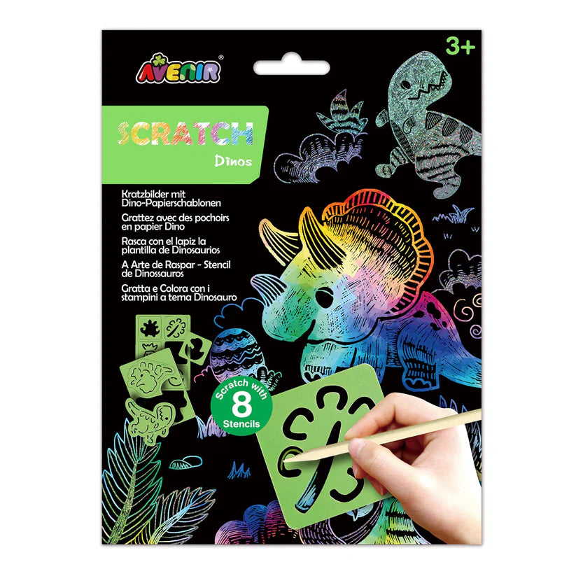 Avenir Scratch With Stencil (Dinos)