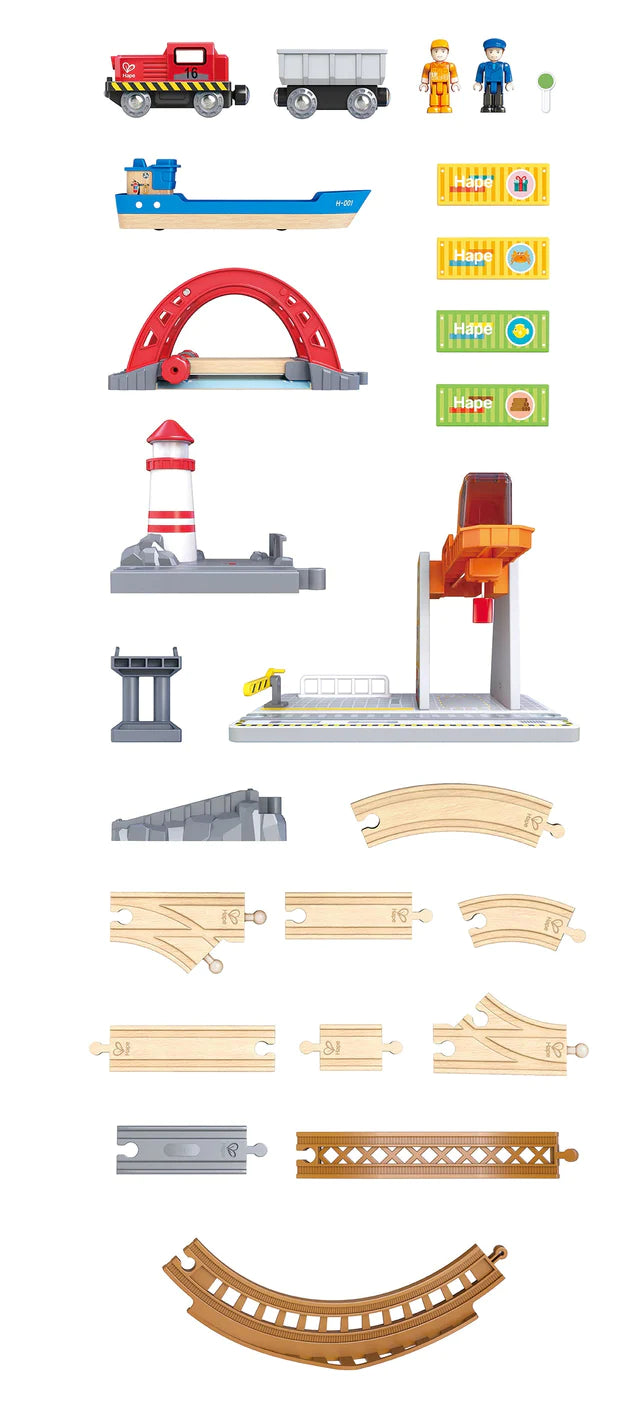 Hape Sea & Rail Cargo Transportation Set
