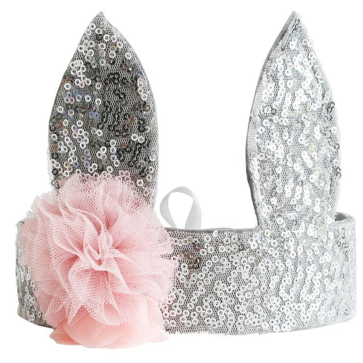 Alimrose Sequin Bunny Crown (Silver)