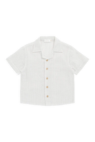 Jamie Kay Organic Cotton Silas Shirt (Mini Pinstripe Parchment/Dawn)
