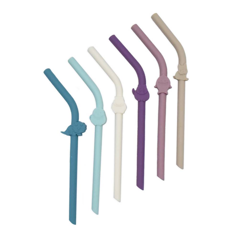 Melii Silicone Animal Straws With Cleaning Brush (Luxe)