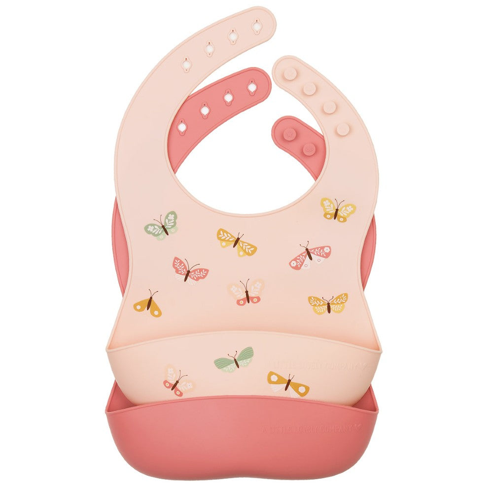A Little Lovely Company Silicone Bib 2pk (Butterflies)