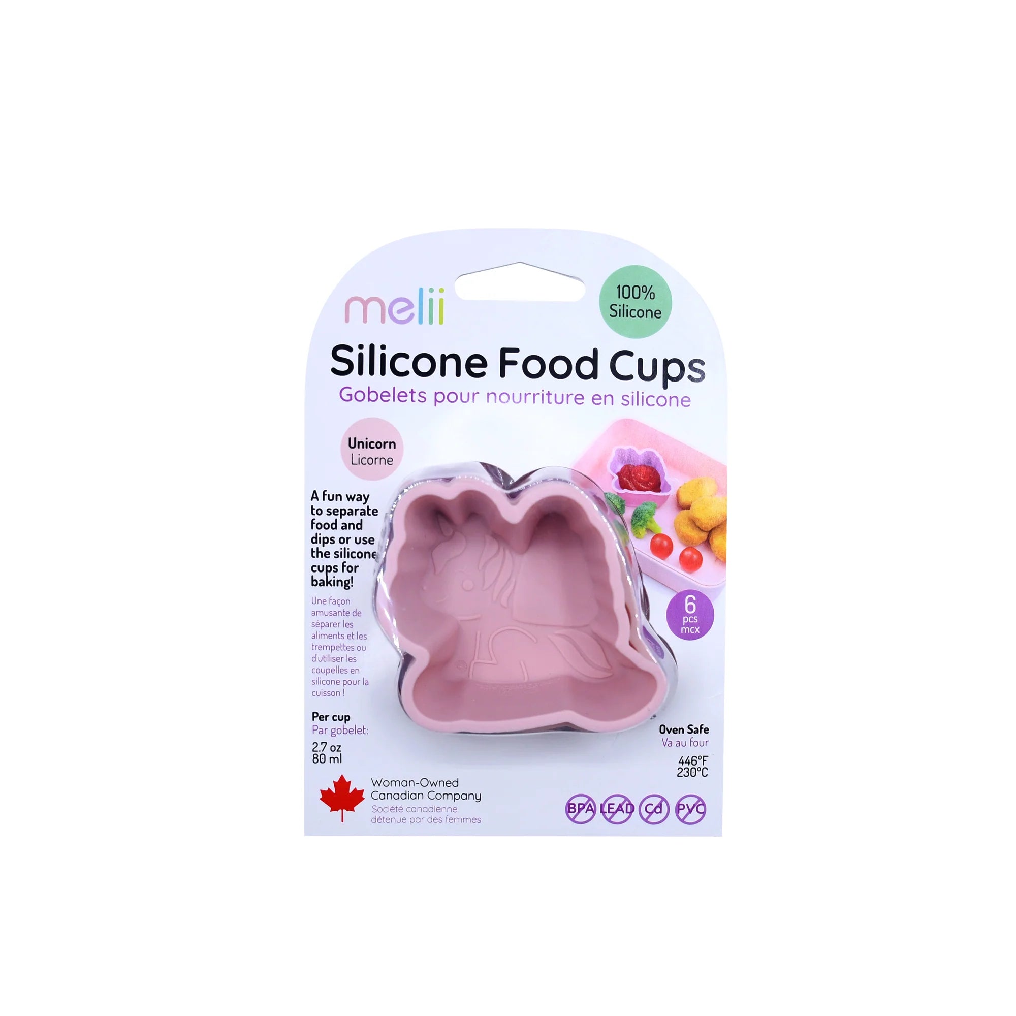 Melii Silicone Food Cups 6pk (Unicorn)