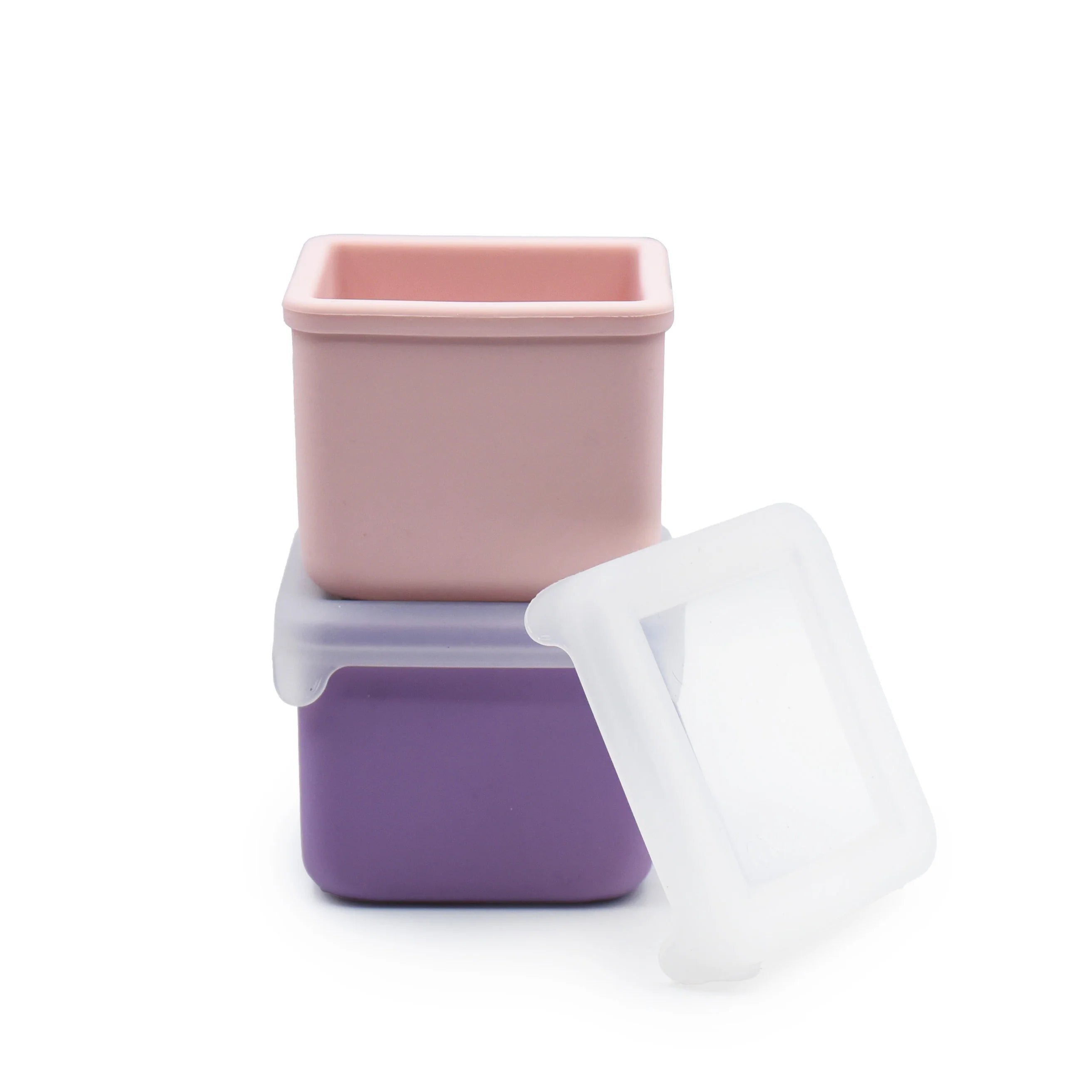 Melii Silicone Snack Container 2pk (Pink + Purple)