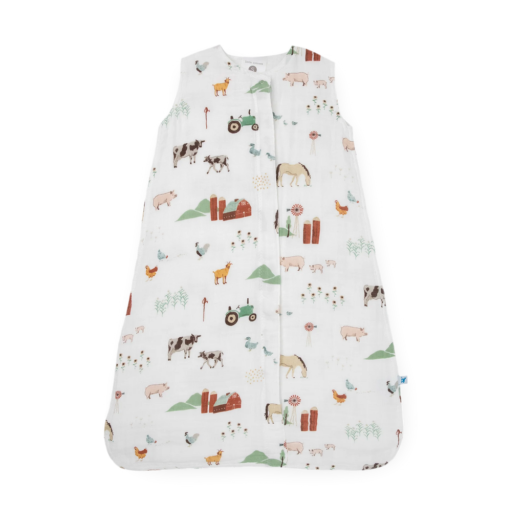 Little Unicorn Muslin Sleeping Bag (Farmyard)