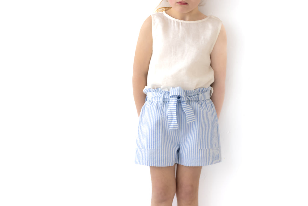 Jubee & Co Sia Shorts (Baby Blue / White Stripe)