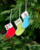 Tara Treasures Felt Christmas Stockings Ornaments (Set of 3)