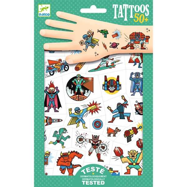 Djeco Temporary Tattoos (Heroes vs. Villains)