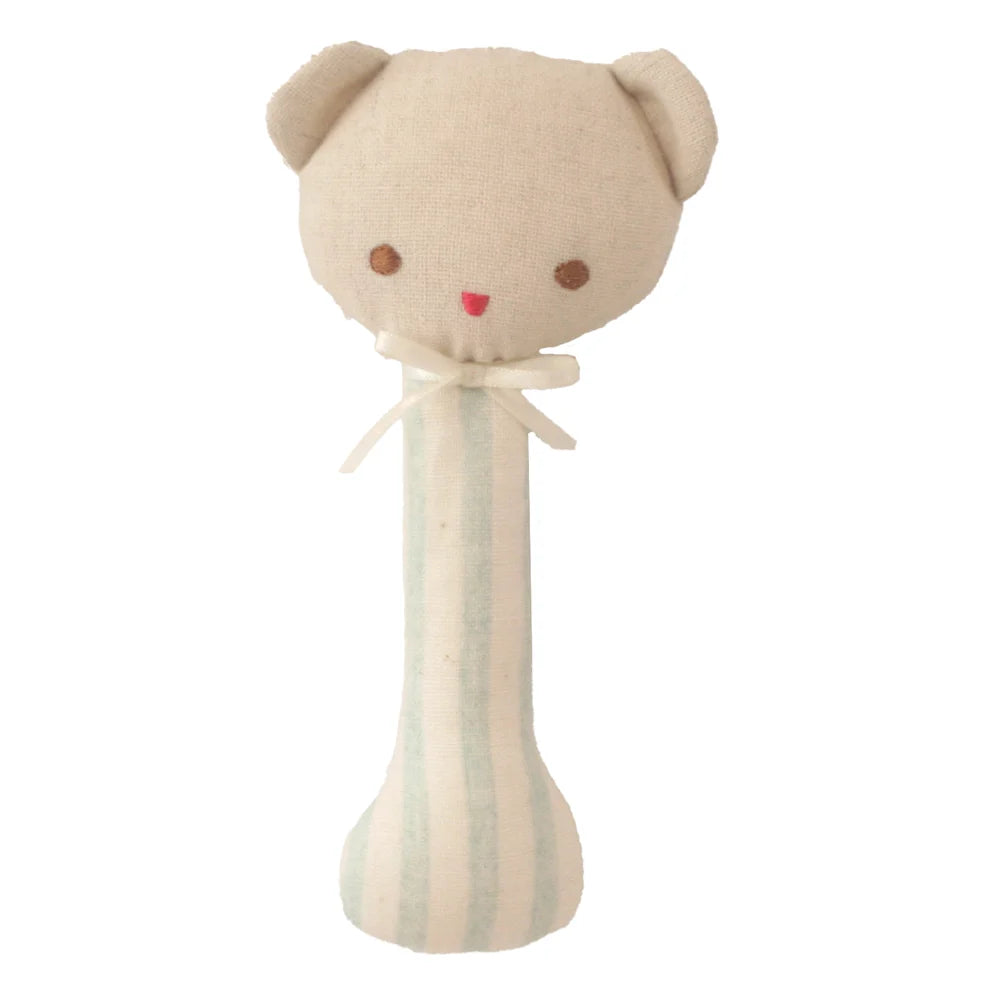 Alimrose Ted Stick Rattle (Sage Stripe)