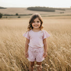 Love Henry Girls Tie Waist Shorts (Pink Check)