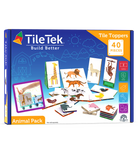 TileTek Magnetic Tiles 40pc Tile Toppers (Animal Pack)