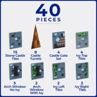 TileTek Magnetic Tiles 40pc Tile Toppers (Castle Pack)