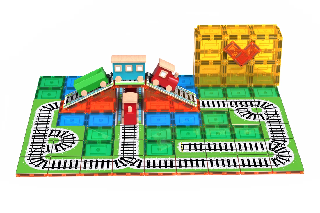 TileTek Magnetic Tiles 36pc Tile Toppers (Train Pack)