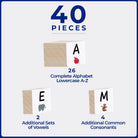 TileTek Magnetic Tiles 40pc Tile Toppers (Uppercase Alphabet Pack)
