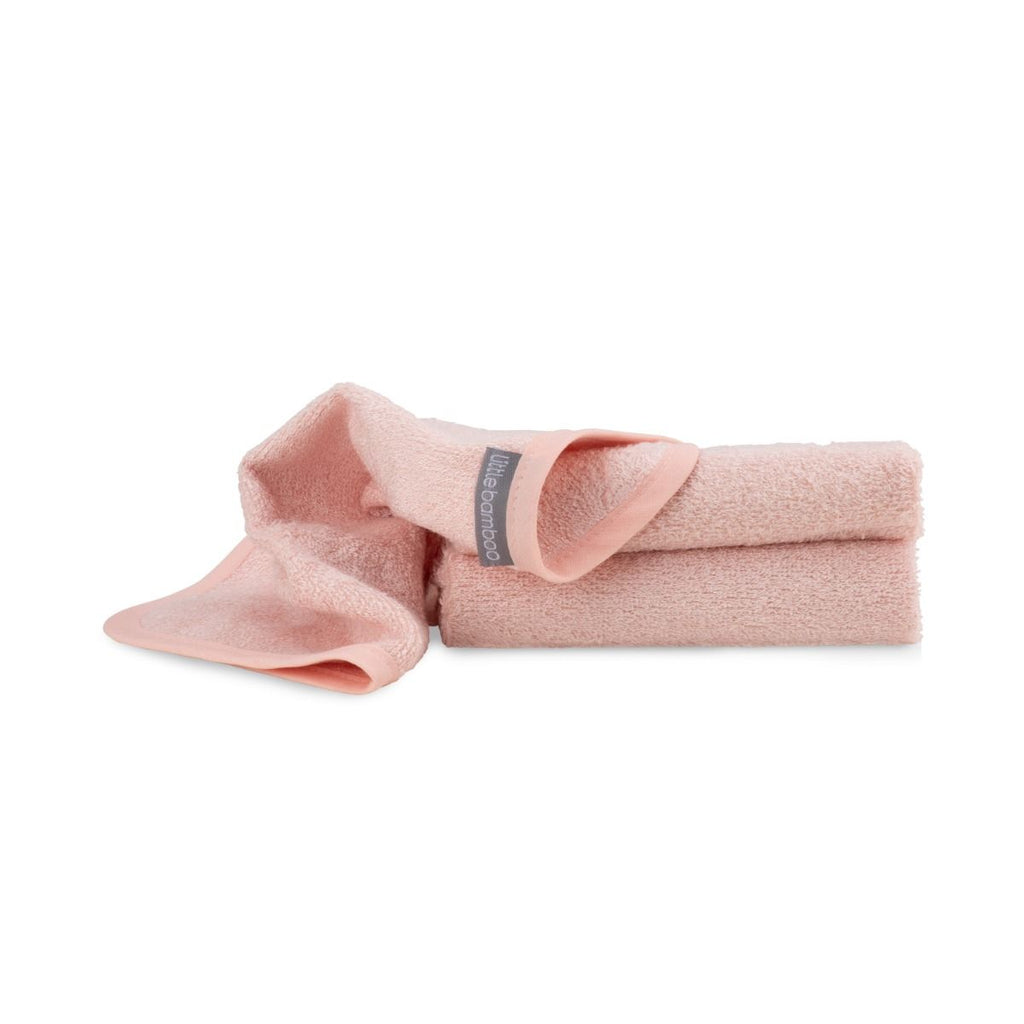 Little Linen Towelling Washcloths 3pk (Dusty Rose)