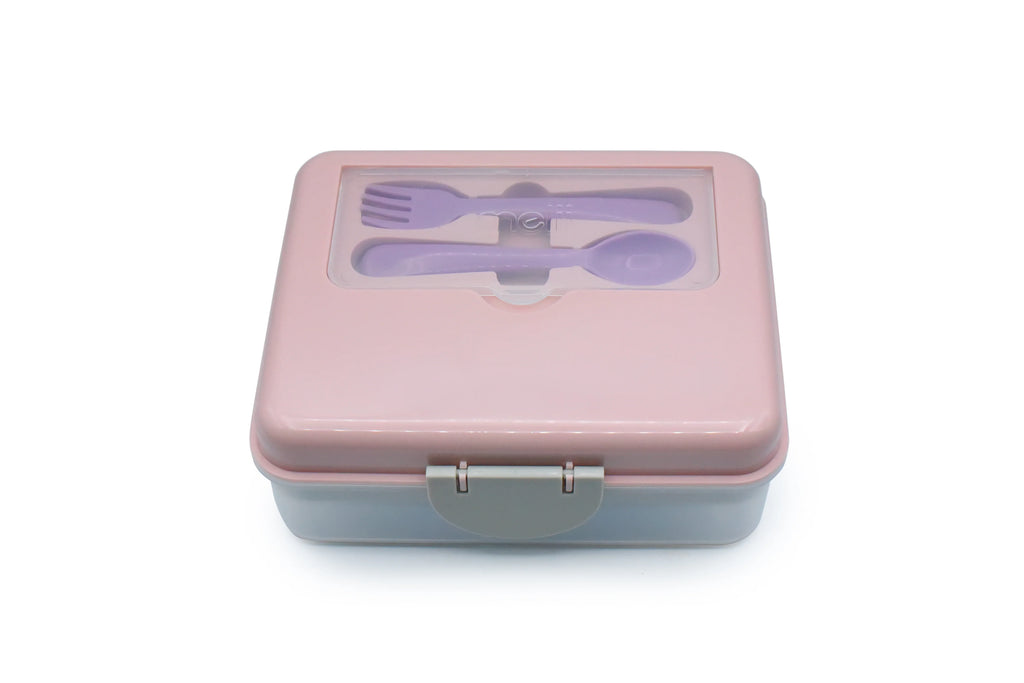 Melii Two-Tier Bento Box (Pink & Grey)